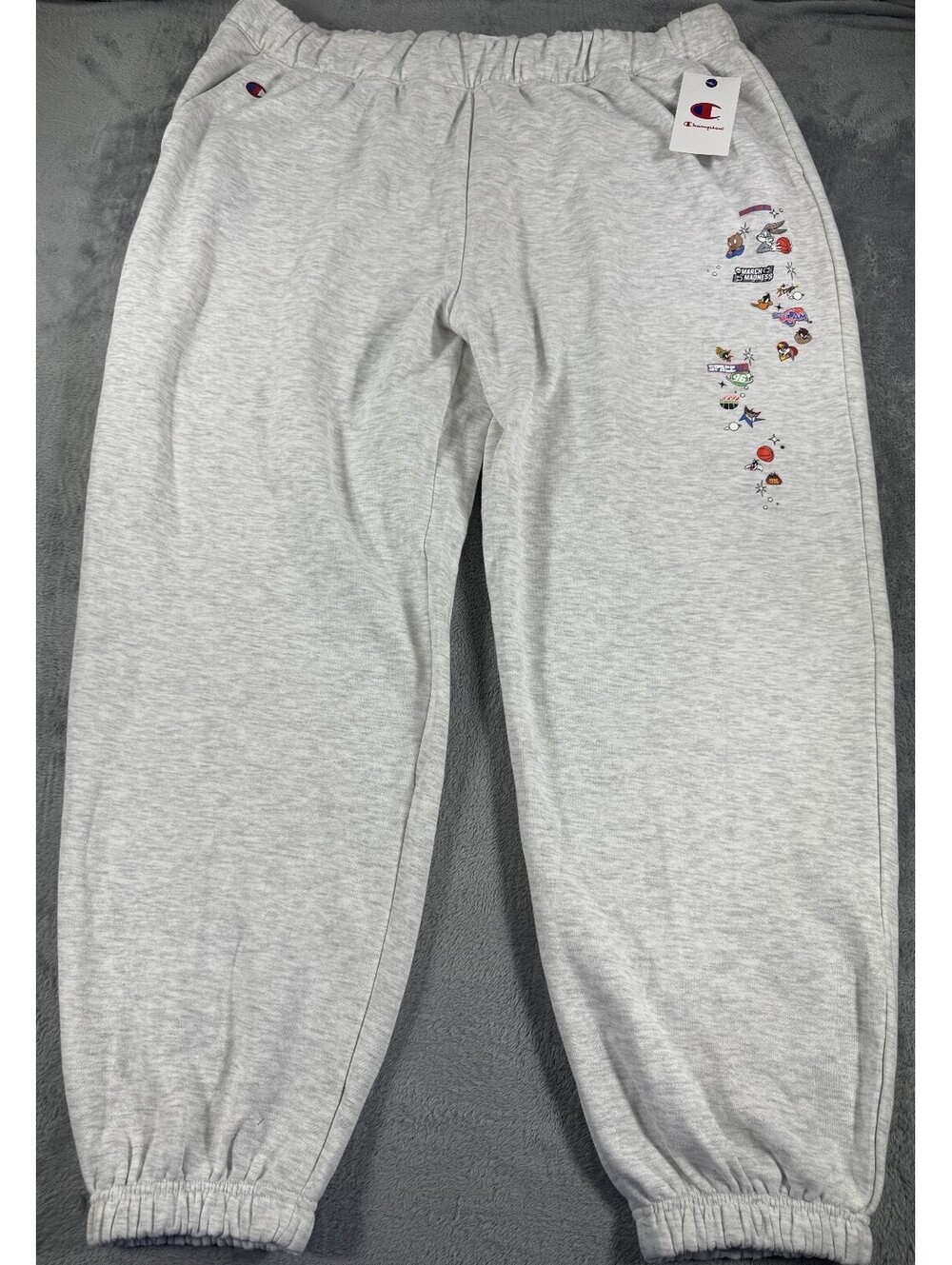 Champion Space Jam Retro 90's Gray Graphic Fleece Jogger Sweatpants XXL